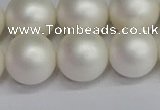 CSB1605 15.5 inches 14mm round matte shell pearl beads wholesale