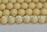 CSB1610 15.5 inches 4mm round matte shell pearl beads wholesale