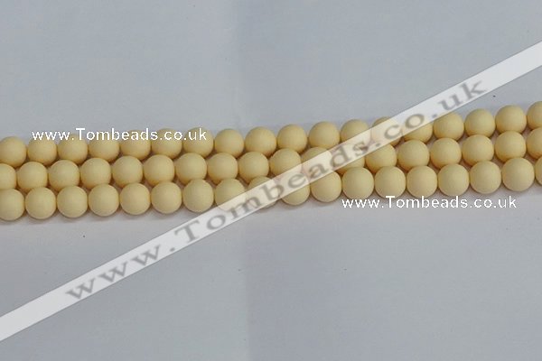 CSB1612 15.5 inches 8mm round matte shell pearl beads wholesale