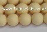 CSB1614 15.5 inches 12mm round matte shell pearl beads wholesale