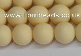 CSB1614 15.5 inches 12mm round matte shell pearl beads wholesale