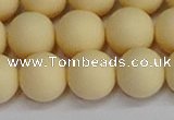 CSB1615 15.5 inches 14mm round matte shell pearl beads wholesale