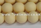 CSB1615 15.5 inches 14mm round matte shell pearl beads wholesale