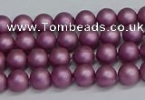 CSB1630 15.5 inches 4mm round matte shell pearl beads wholesale