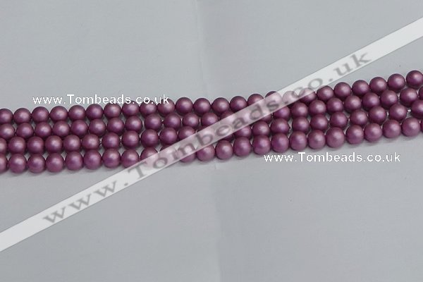 CSB1631 15.5 inches 6mm round matte shell pearl beads wholesale