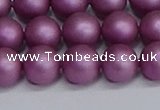 CSB1633 15.5 inches 10mm round matte shell pearl beads wholesale