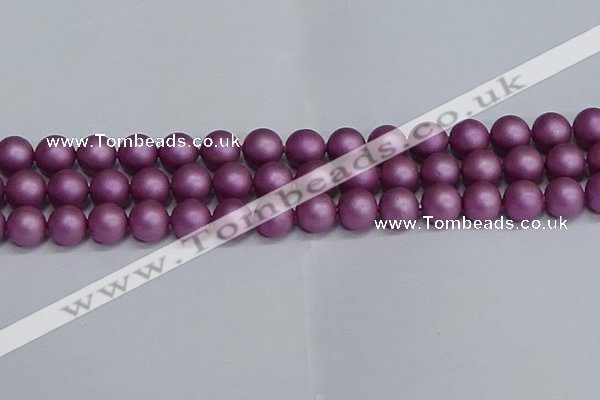 CSB1634 15.5 inches 12mm round matte shell pearl beads wholesale