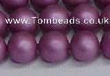 CSB1635 15.5 inches 14mm round matte shell pearl beads wholesale