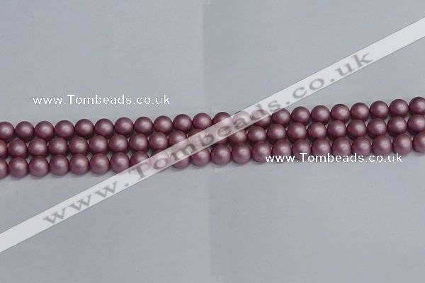 CSB1640 15.5 inches 4mm round matte shell pearl beads wholesale