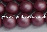 CSB1645 15.5 inches 14mm round matte shell pearl beads wholesale