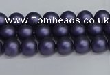 CSB1650 15.5 inches 4mm round matte shell pearl beads wholesale