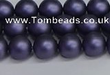 CSB1652 15.5 inches 8mm round matte shell pearl beads wholesale