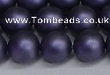 CSB1655 15.5 inches 14mm round matte shell pearl beads wholesale