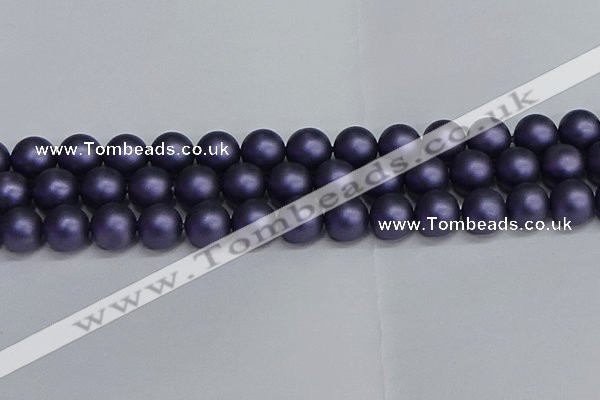 CSB1655 15.5 inches 14mm round matte shell pearl beads wholesale