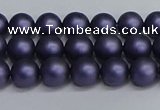 CSB1660 15.5 inches 4mm round matte shell pearl beads wholesale