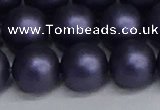 CSB1665 15.5 inches 14mm round matte shell pearl beads wholesale