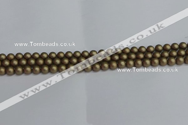 CSB1670 15.5 inches 4mm round matte shell pearl beads wholesale