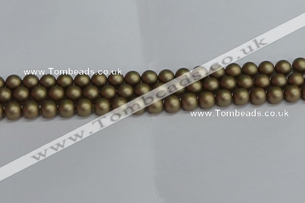 CSB1672 15.5 inches 8mm round matte shell pearl beads wholesale