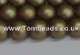 CSB1673 15.5 inches 10mm round matte shell pearl beads wholesale