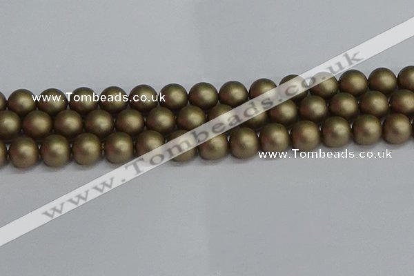 CSB1674 15.5 inches 12mm round matte shell pearl beads wholesale