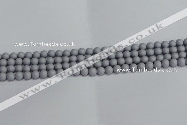 CSB1690 15.5 inches 4mm round matte shell pearl beads wholesale