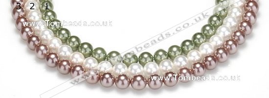 CSB17 16 inches 8mm round shell pearl beads Wholesale