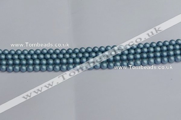 CSB1710 15.5 inches 4mm round matte shell pearl beads wholesale