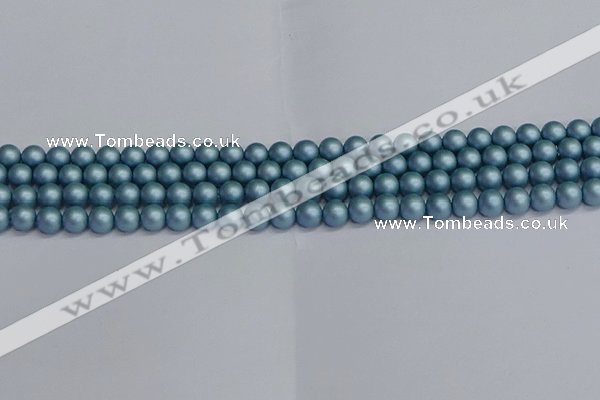 CSB1711 15.5 inches 6mm round matte shell pearl beads wholesale