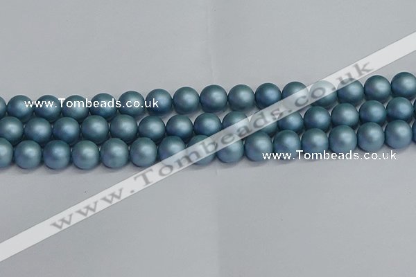 CSB1714 15.5 inches 12mm round matte shell pearl beads wholesale