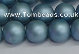 CSB1715 15.5 inches 14mm round matte shell pearl beads wholesale