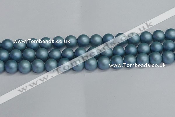 CSB1715 15.5 inches 14mm round matte shell pearl beads wholesale