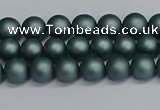 CSB1720 15.5 inches 4mm round matte shell pearl beads wholesale