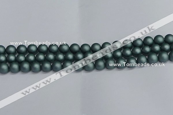 CSB1723 15.5 inches 10mm round matte shell pearl beads wholesale