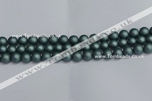 CSB1724 15.5 inches 12mm round matte shell pearl beads wholesale