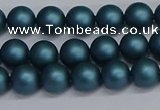 CSB1730 15.5 inches 4mm round matte shell pearl beads wholesale