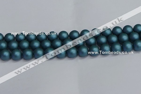 CSB1735 15.5 inches 14mm round matte shell pearl beads wholesale