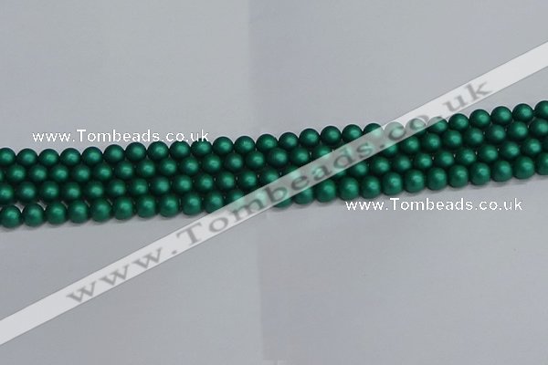 CSB1760 15.5 inches 4mm round matte shell pearl beads wholesale