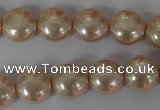 CSB180 15.5 inches 12mm flat round shell pearl beads wholesale