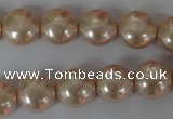 CSB180 15.5 inches 12mm flat round shell pearl beads wholesale