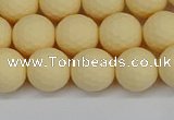 CSB1802 15.5 inches 8mm faceetd round matte shell pearl beads