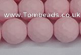 CSB1845 15.5 inches 14mm faceetd round matte shell pearl beads