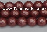 CSB1861 15.5 inches 6mm faceetd round matte shell pearl beads