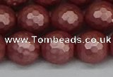 CSB1865 15.5 inches 14mm faceetd round matte shell pearl beads