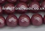 CSB1874 15.5 inches 12mm faceetd round matte shell pearl beads