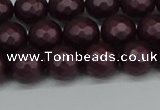 CSB1881 15.5 inches 6mm faceted round matte shell pearl beads