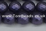 CSB1894 15.5 inches 12mm faceted round matte shell pearl beads