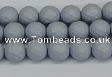 CSB1931 15.5 inches 6mm faceted round matte shell pearl beads