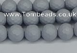 CSB1932 15.5 inches 8mm faceted round matte shell pearl beads