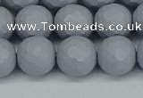 CSB1935 15.5 inches 14mm faceted round matte shell pearl beads