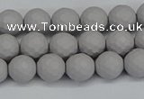 CSB1941 15.5 inches 6mm faceted round matte shell pearl beads